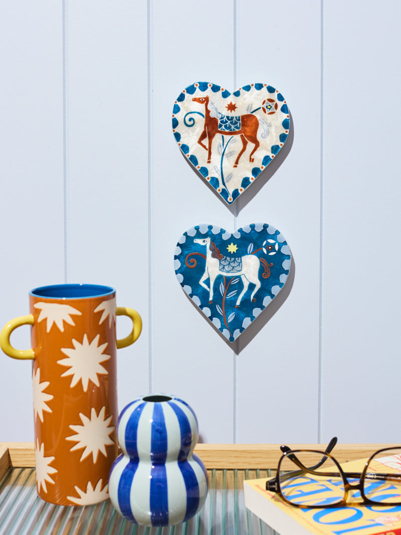 Heart White Horse Wall Hanging