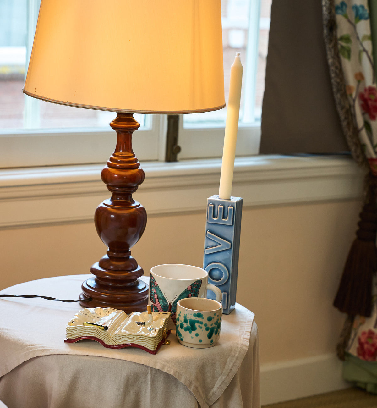 LOVE Blue Candle Holder