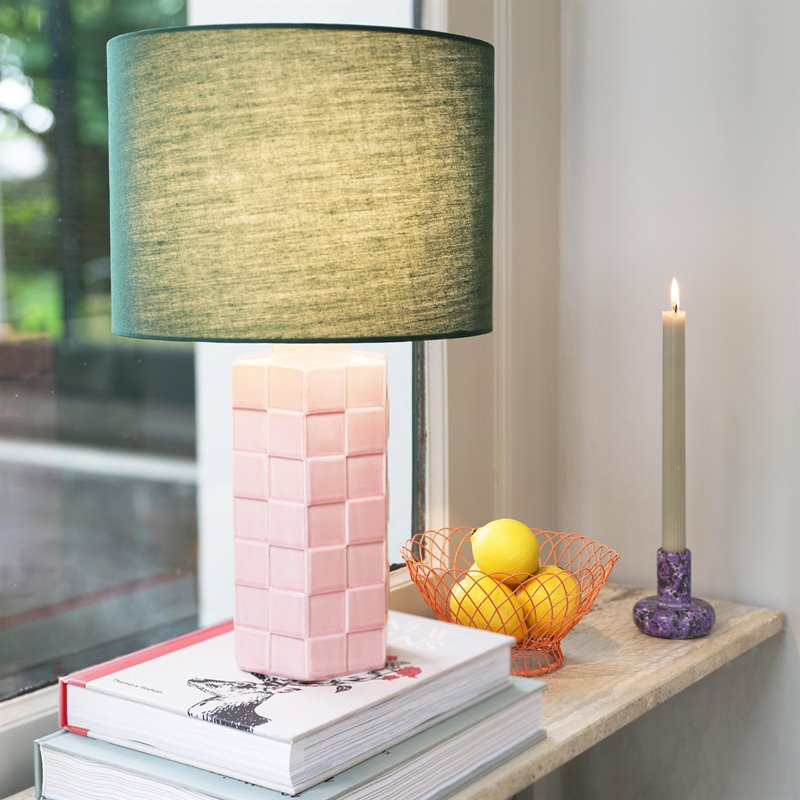 Checker Pink Table Lamp