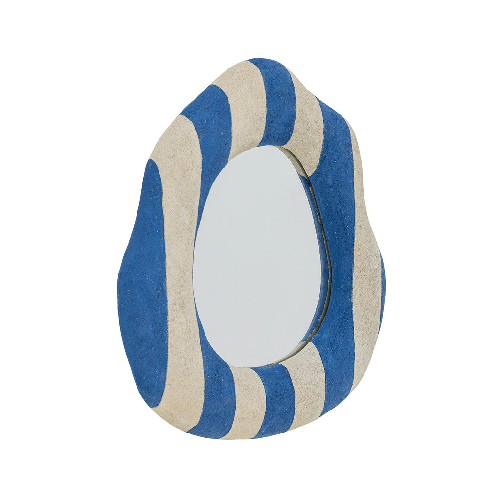 Blue Stripe Mirror Wall Art