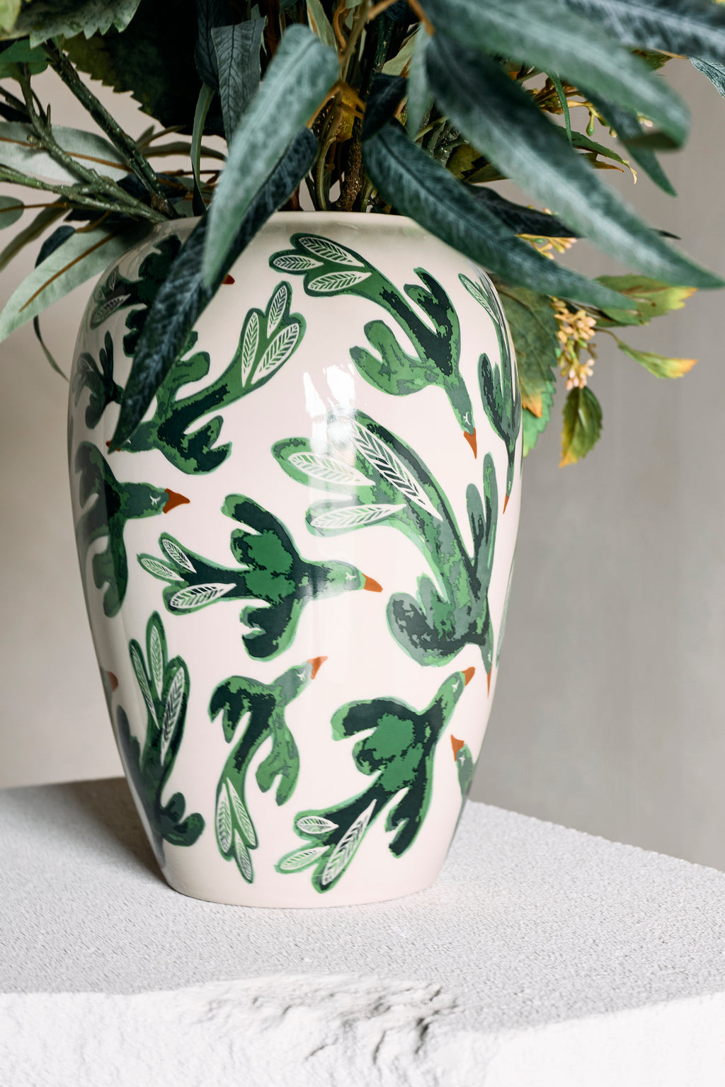Green Bird Vase