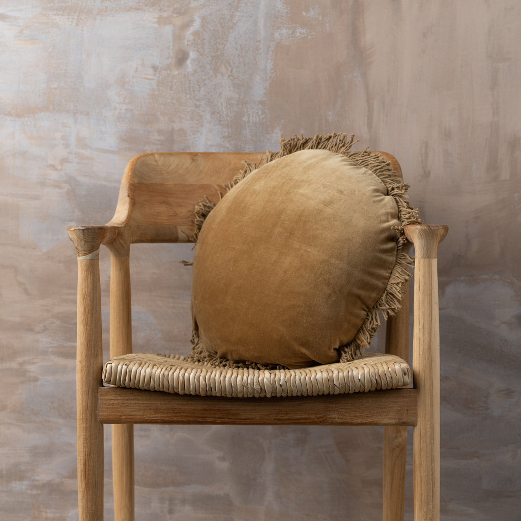 Nutmeg Velvet Round Cushion