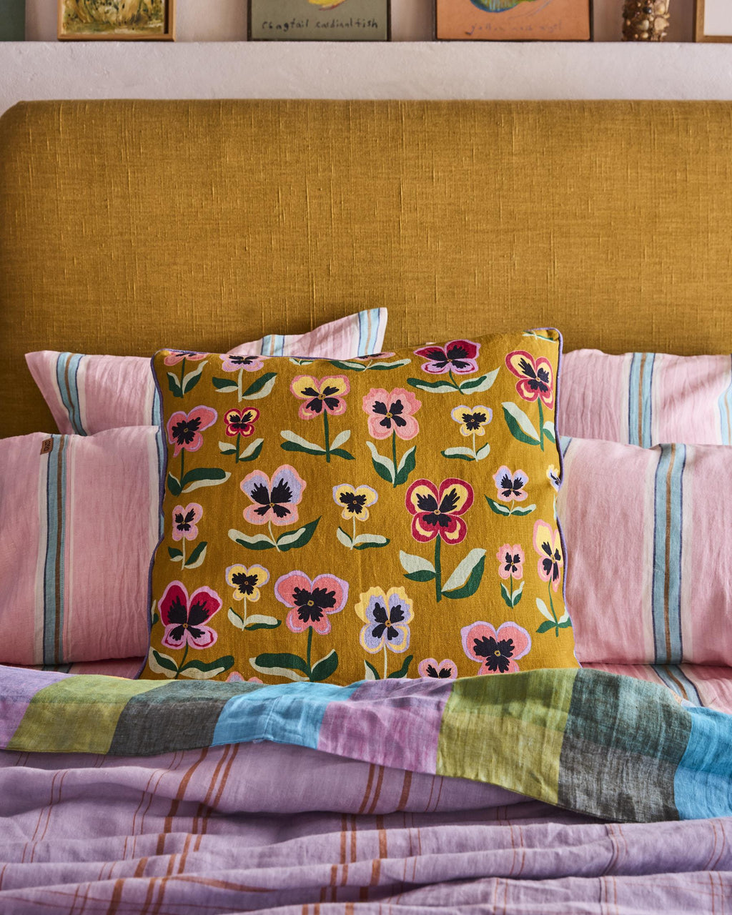 Pansy Gold Cushion