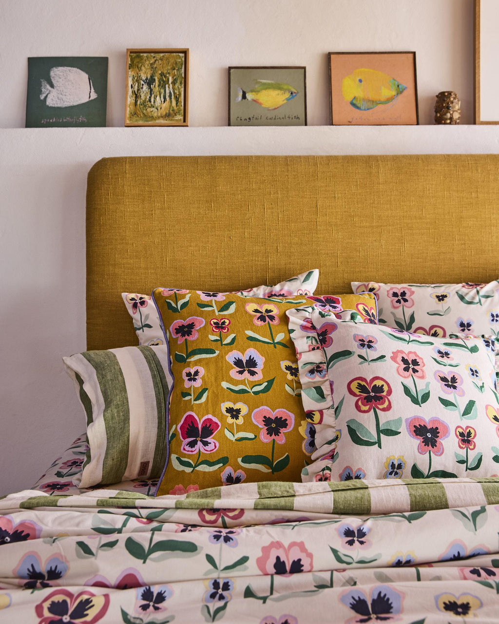 Pansy Gold Cushion