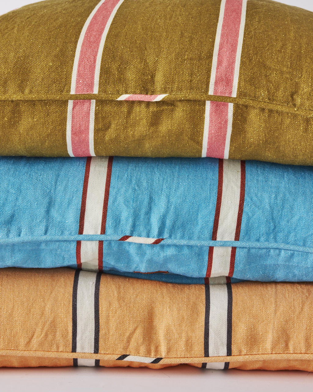Olive Pink Stripe Cushion