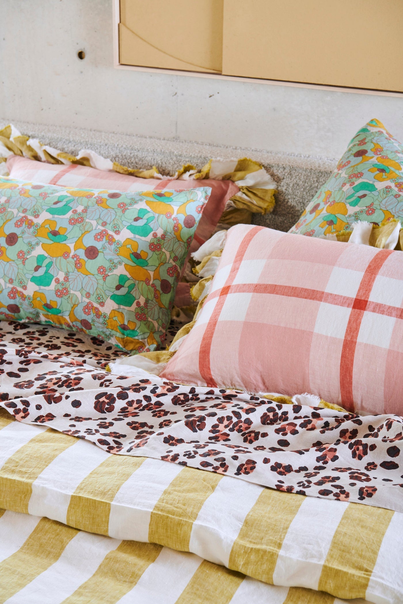 Floss Check Ruffle Pillowcase Set of 2