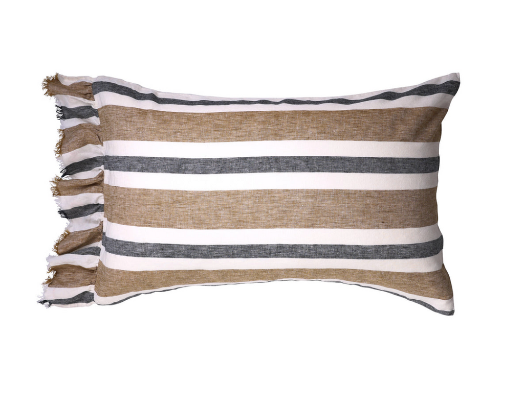 Taupe Ruffle Pillowcase Set of 2