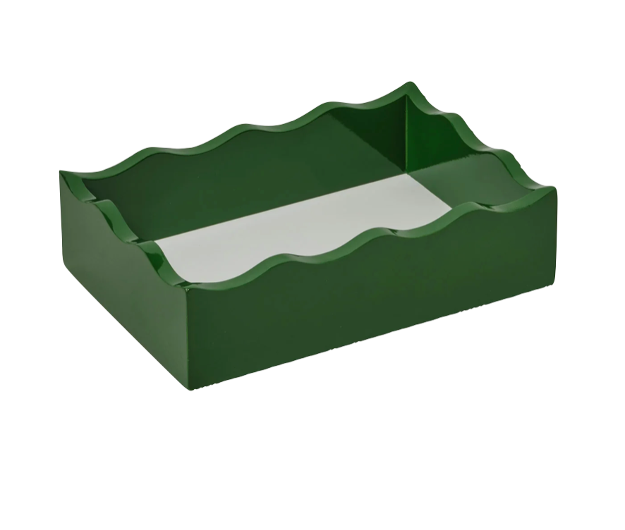 Green/White Scallop Tray