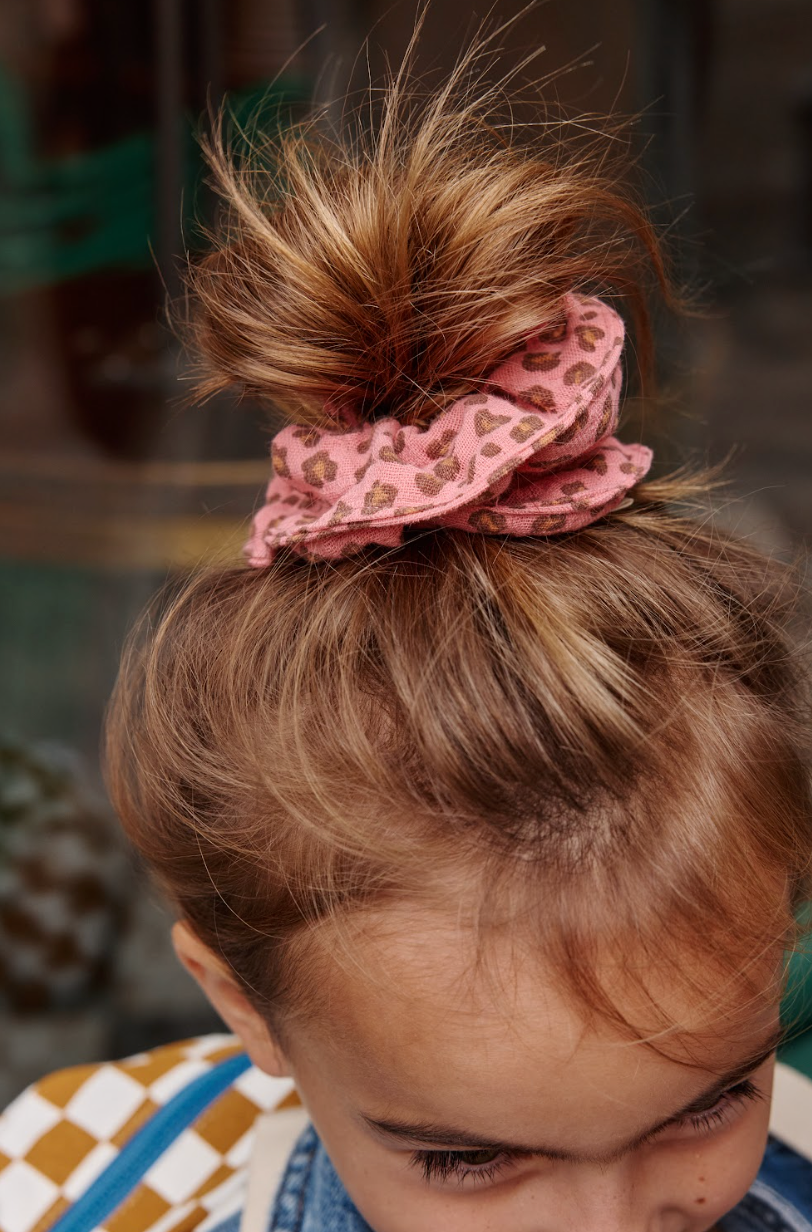 Candy Pink Leopard Scrunchie