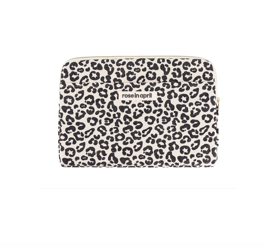 Greige Leopard Laptop Sleeve