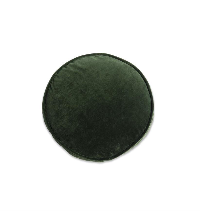 Green Velvet Round Cushion