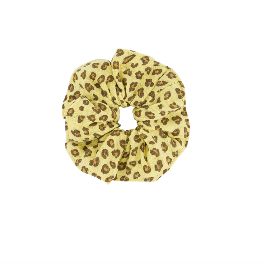 Lemon Leopard Scrunchie