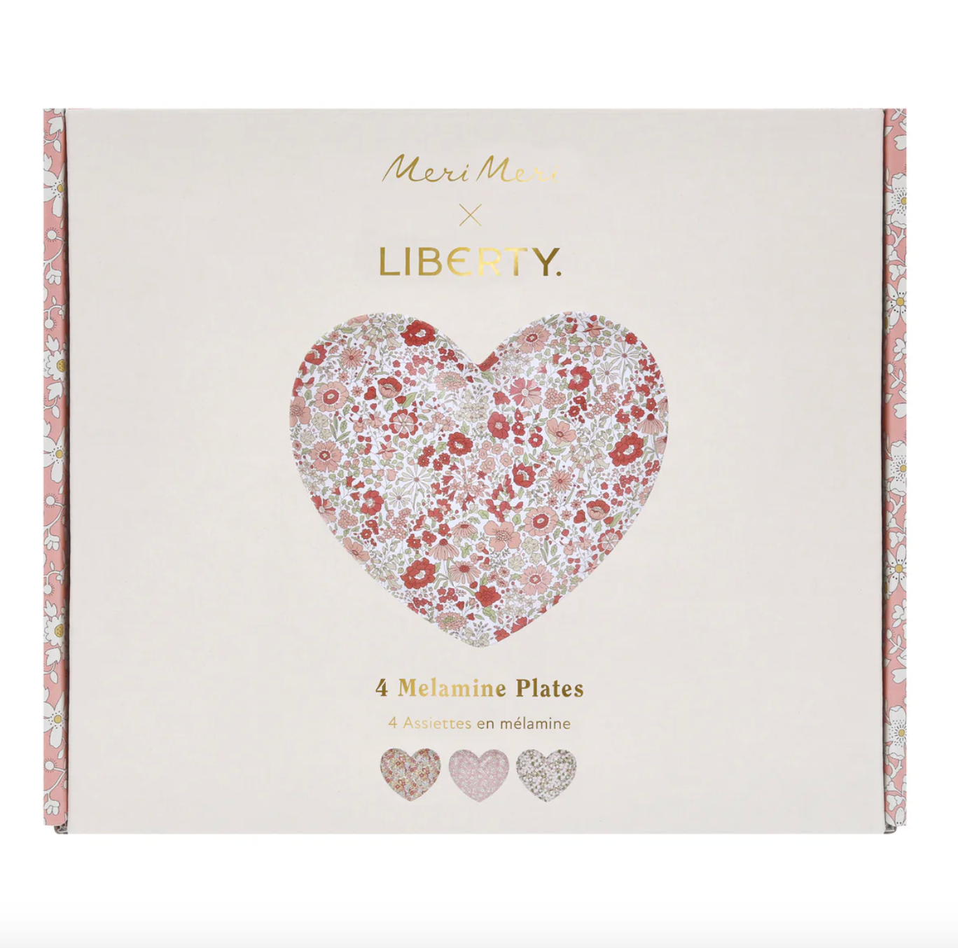 Meri Meri x Liberty Mixed Set Reusable Heart Plates Set of 4
