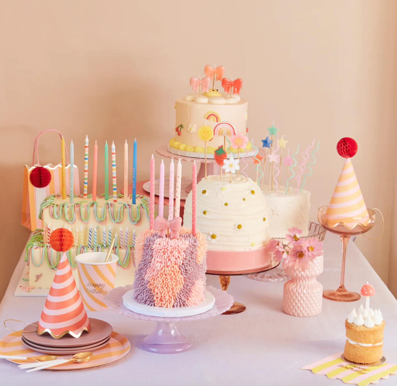 Meri Meri Pink Star Candles