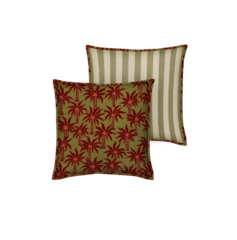 Jackie Olive Stripe Cushion