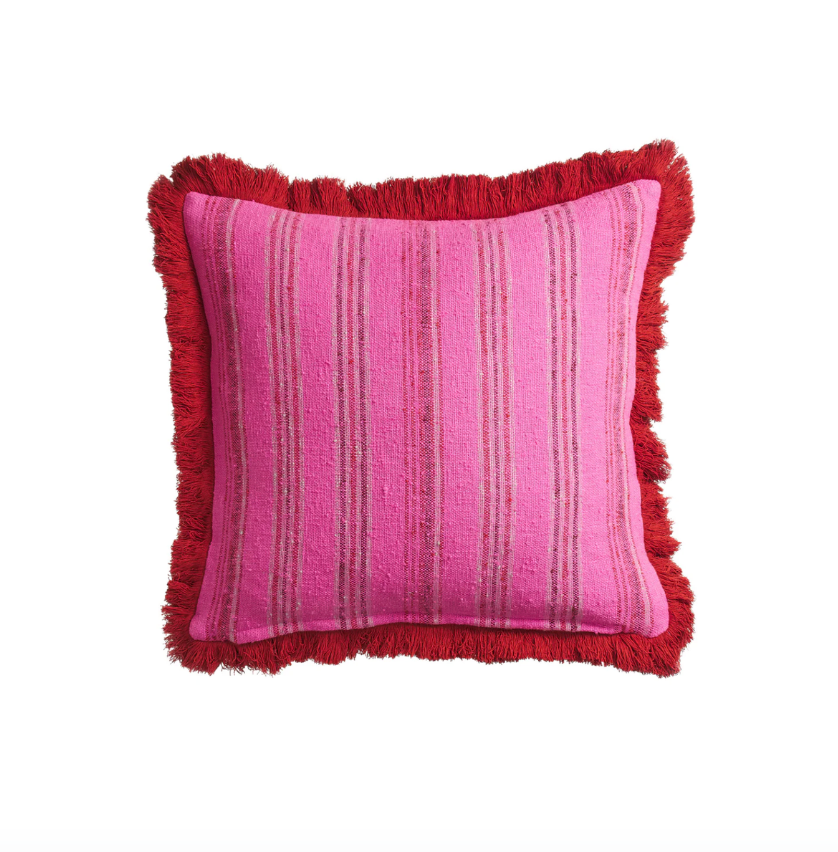 Pink Woven Cushion