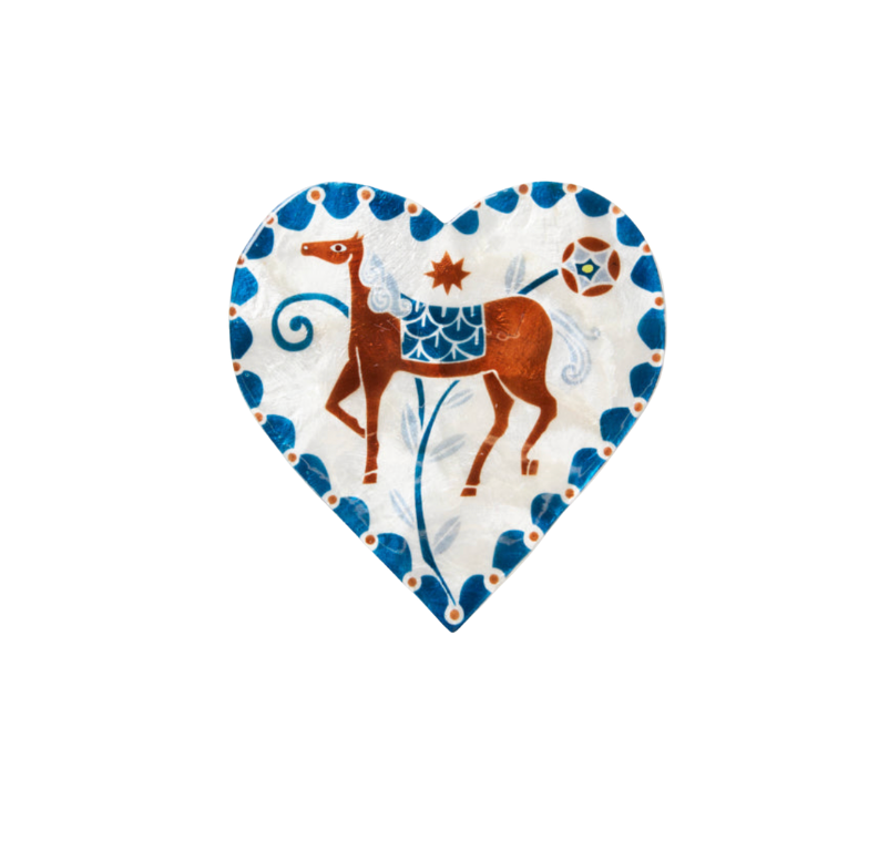 Heart White Horse Wall Hanging