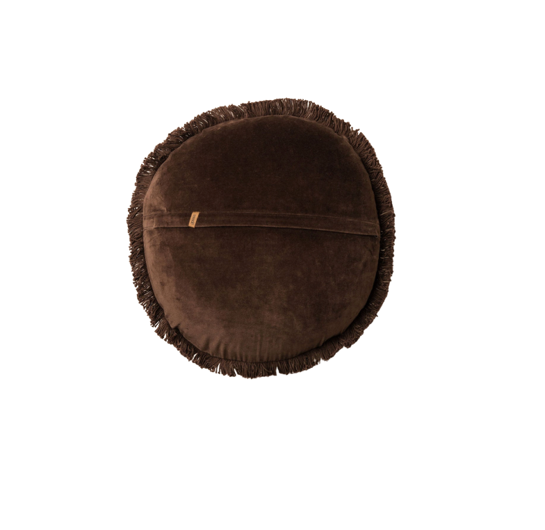 Chocolate Velvet Round Cushion
