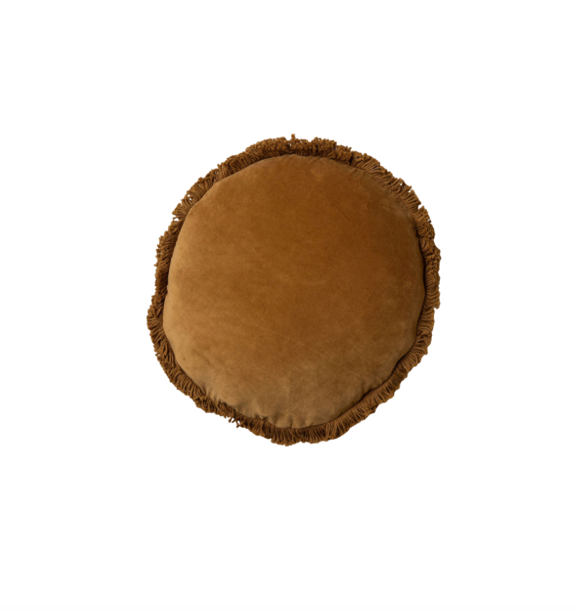 Nutmeg Velvet Round Cushion