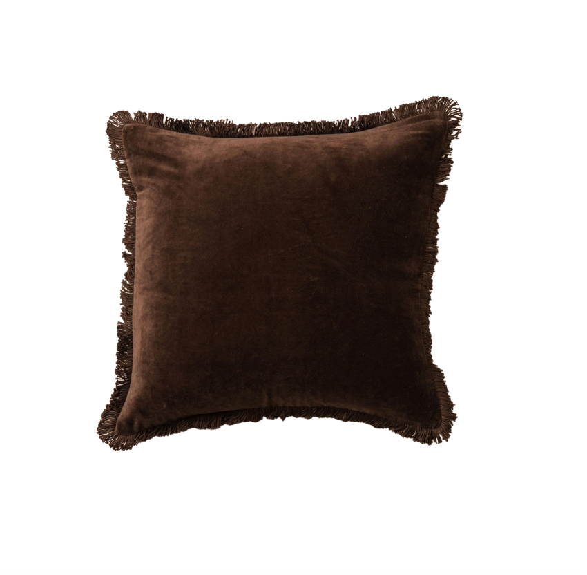 Chocolate Velvet Square Cushion