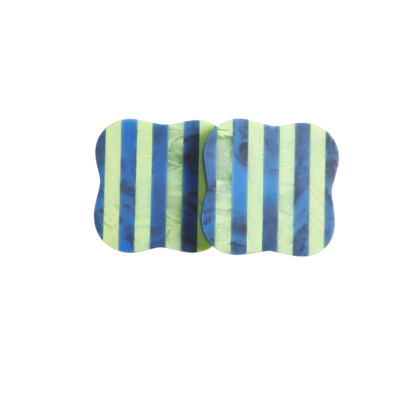 Green Stripe Coaster Set of 2