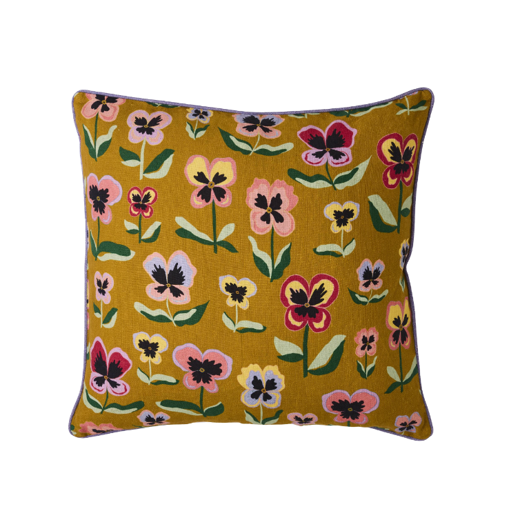 Pansy Gold Cushion