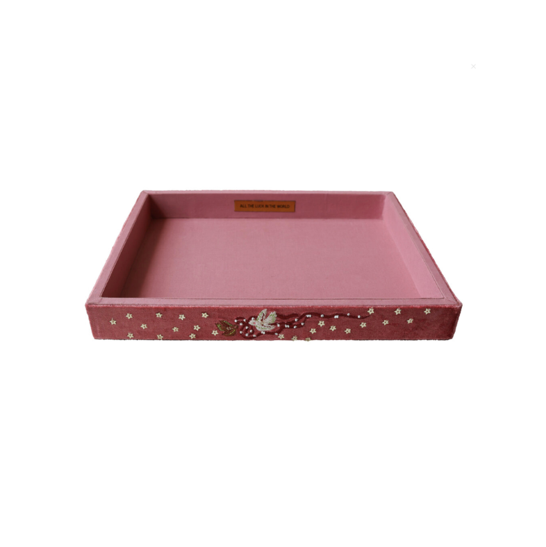 Bird Bow Velvet Tray
