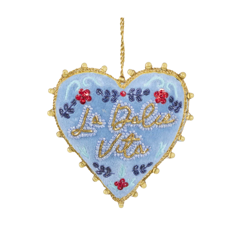 Blue La Dolce Vita Heart ornament