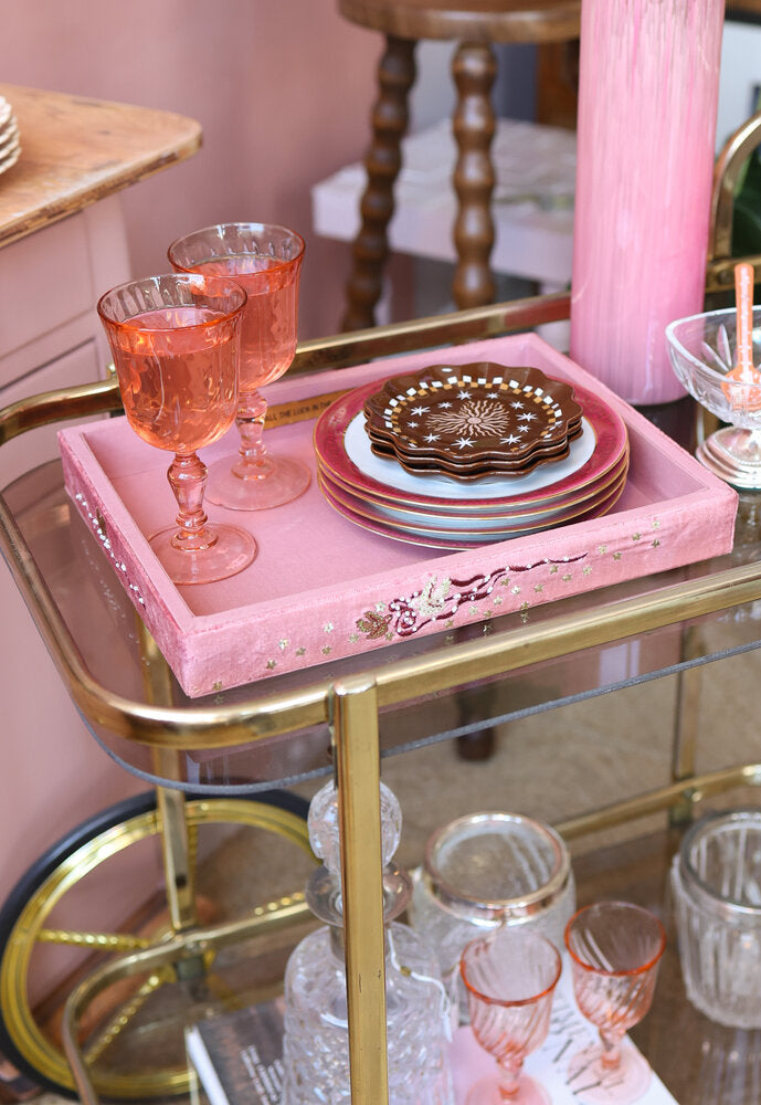 Bird Bow Velvet Tray