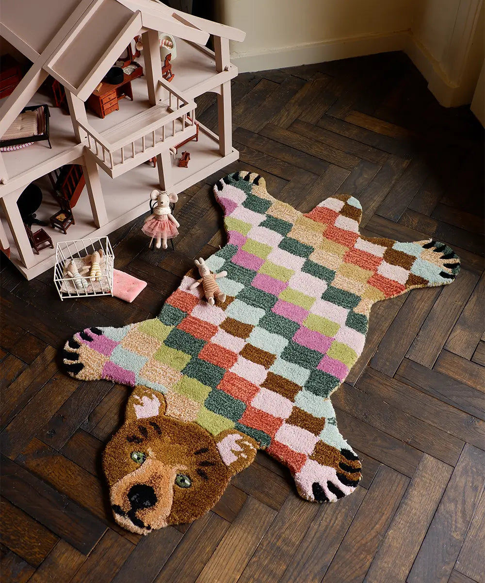 Archie Check Bear Rug