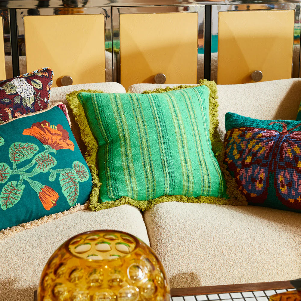 Green Woven Cushion
