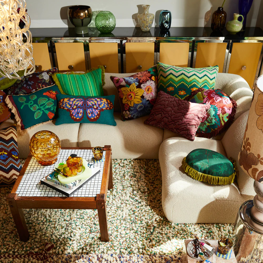 Green Woven Cushion