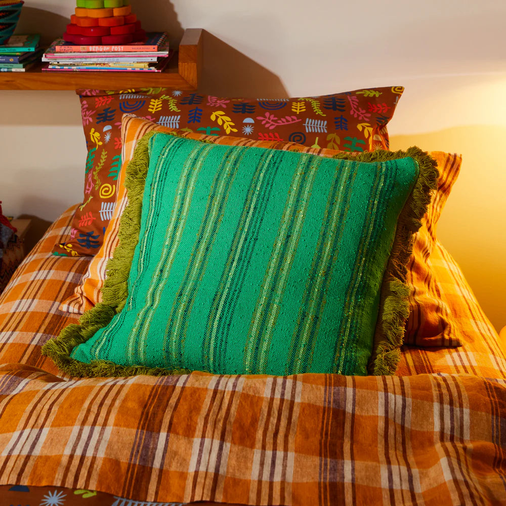 Green Woven Cushion
