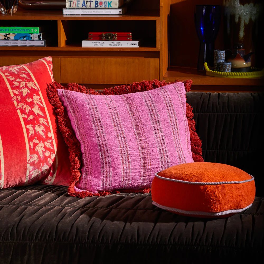 Pink Woven Cushion