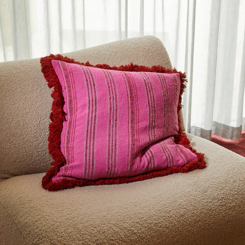 Pink Woven Cushion