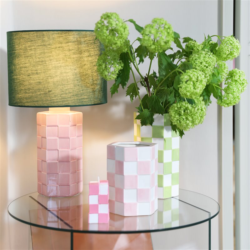 Checker Pink Table Lamp