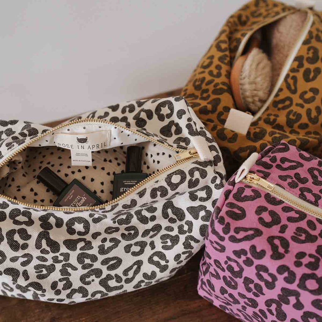 Caramel Leopard Wash Bag