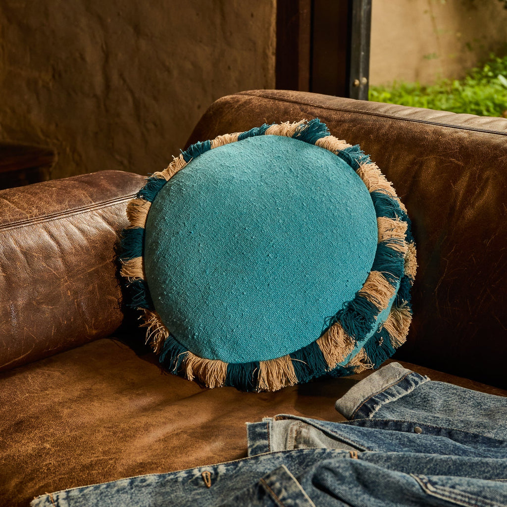 Turquoise Round Cushion