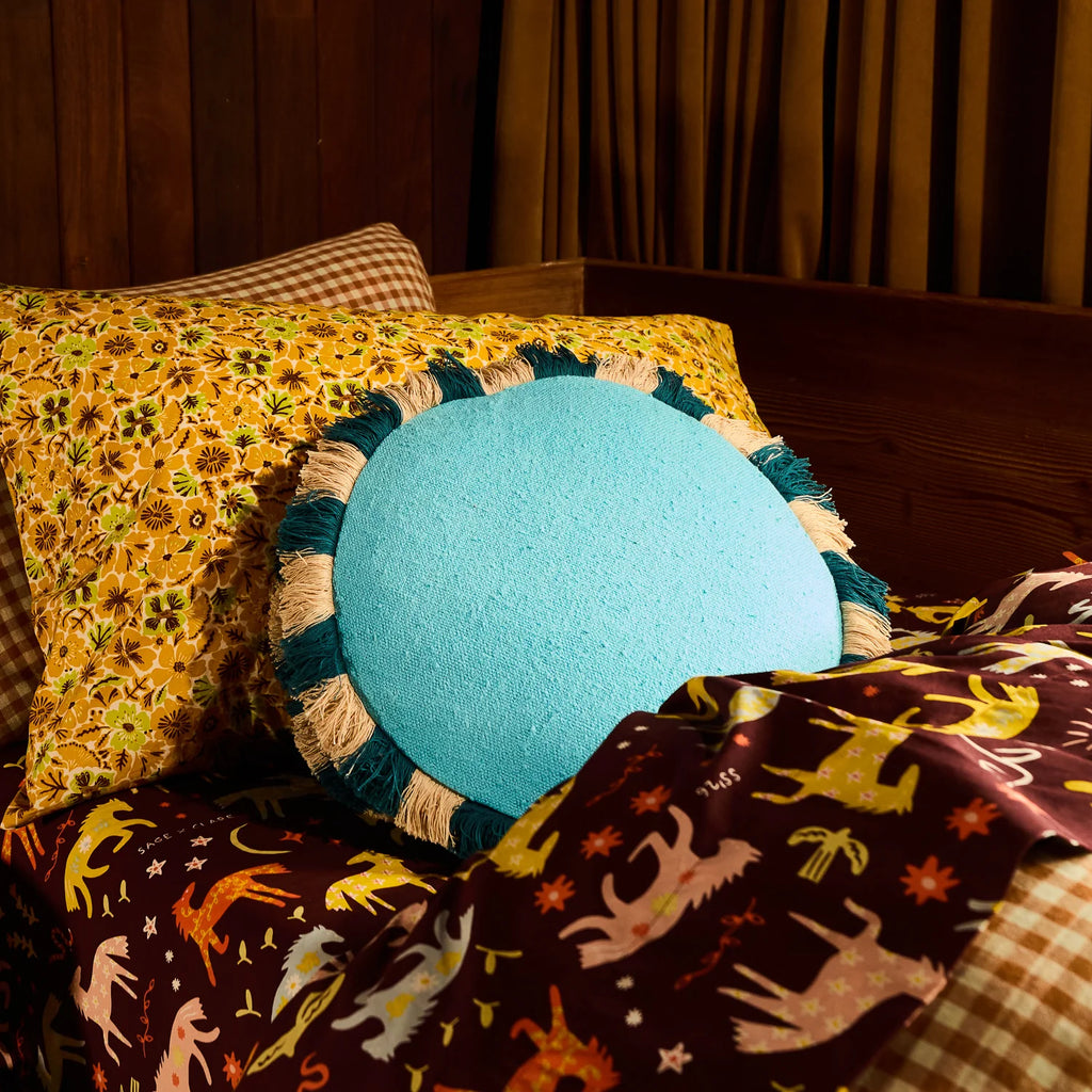 Turquoise Round Cushion