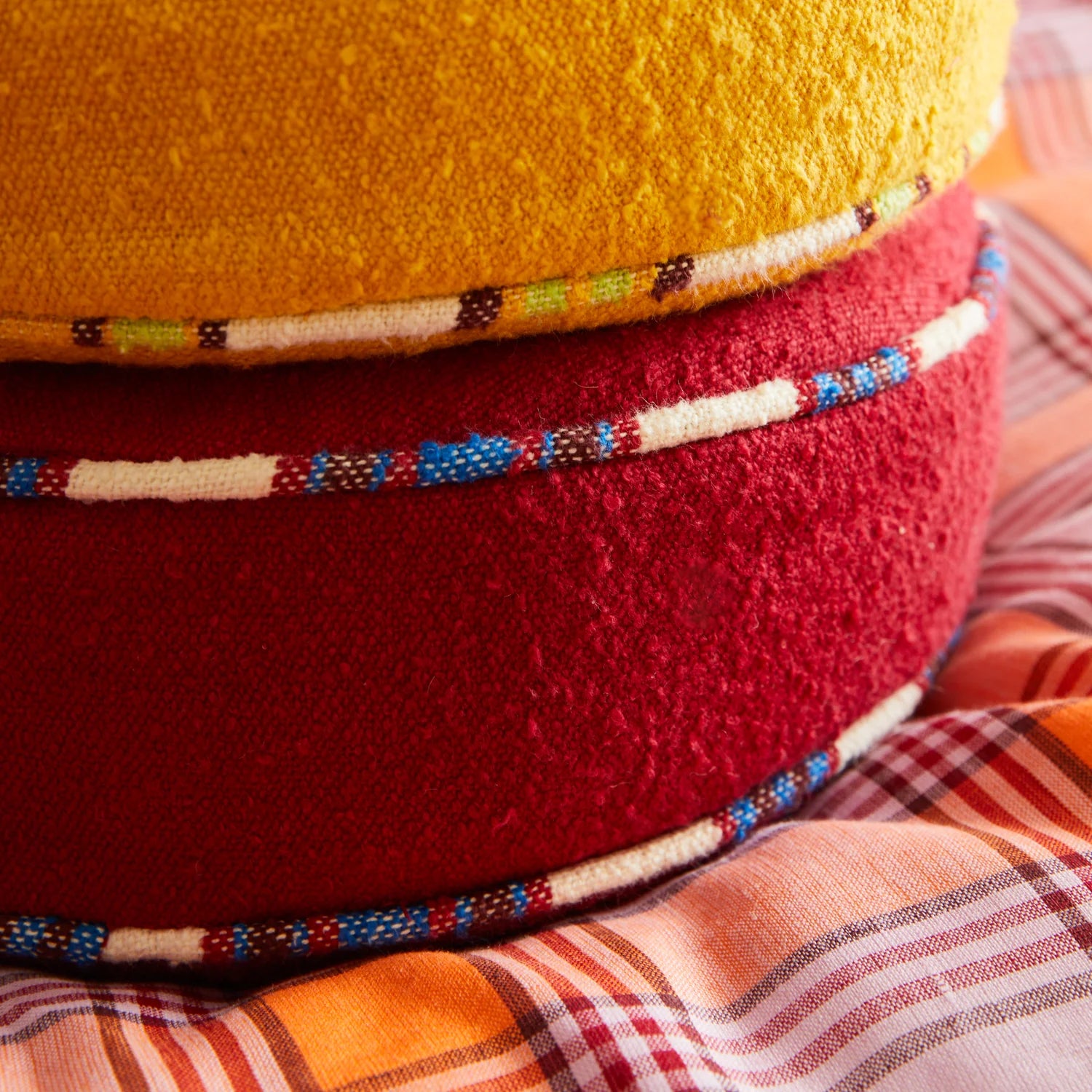 Crimson Round cushion