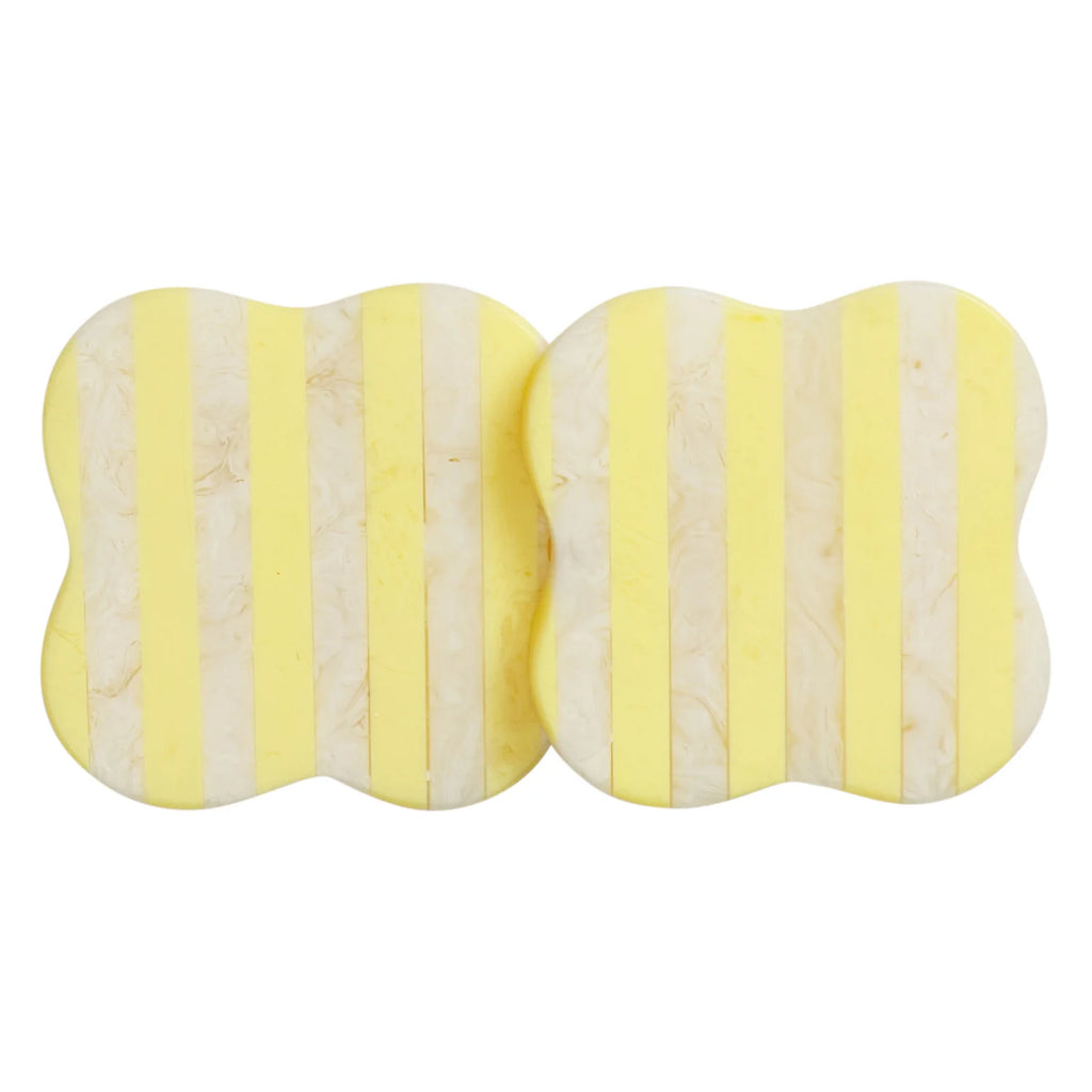 Yellow Stripe Coaster Set of 2
