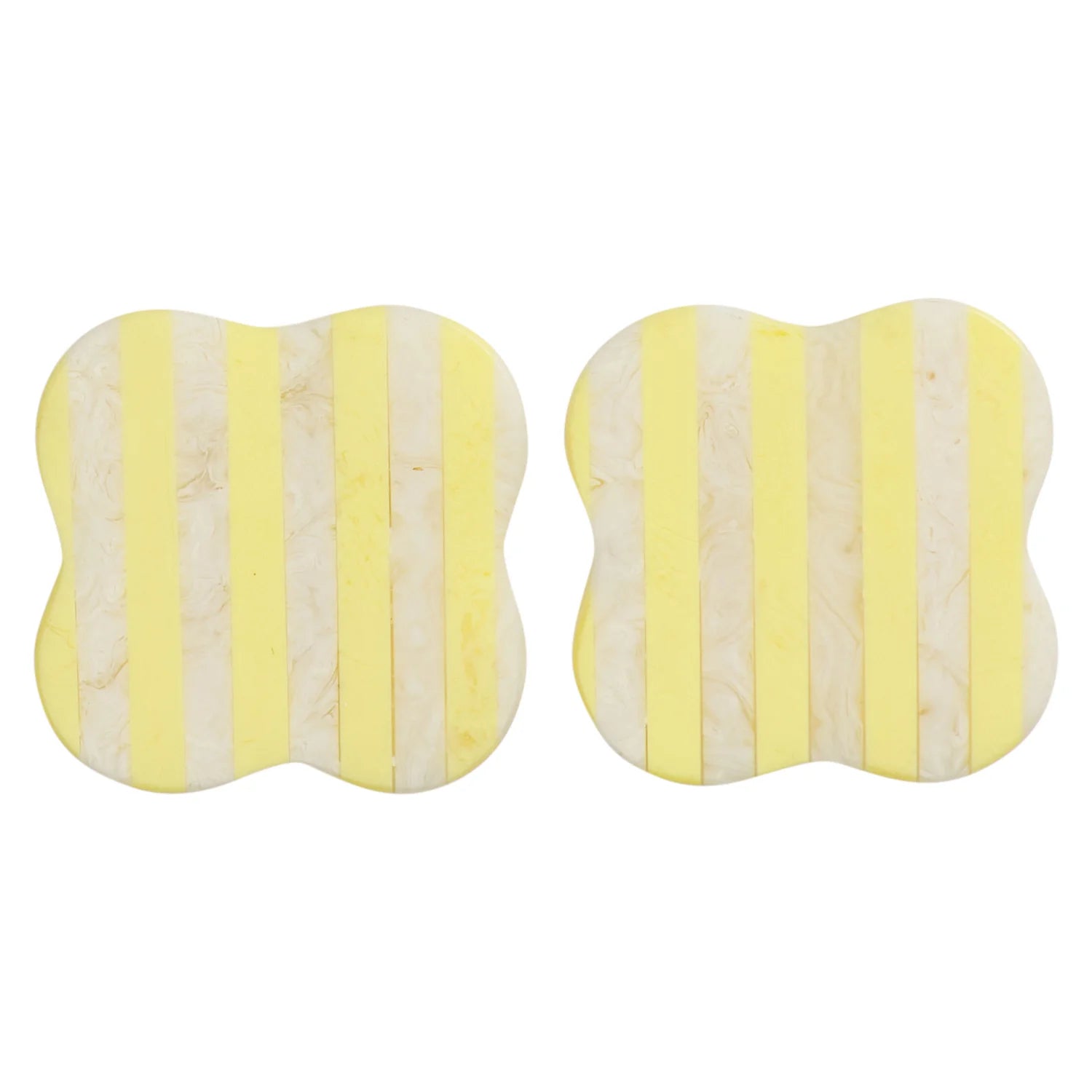 Yellow Stripe Coaster Set of 2